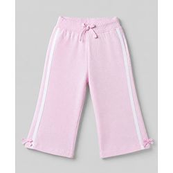 Babyhug 100% Cotton Terry Knit Full Sleeves Hooded Jacket & Legging With Bow - Pink