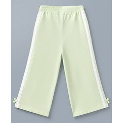 Babyhug Terry Knit Full Sleeves Top With Bow & Text Embroidery & Pant Set - Light Green