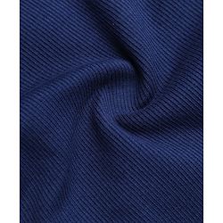 Babyhug Cotton Knit Full Sleeves Ribbed Skivi Winter T-Shirt - Navy Blue