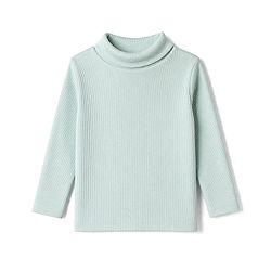 Babyhug Cotton Knit Ribbed Winter T-Shirt with Full Sleeves in Sea Green