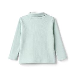 Babyhug Cotton Knit Ribbed Winter T-Shirt with Full Sleeves in Sea Green