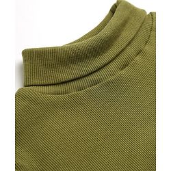 Babyhug Cotton Rib Knit Winter Wear T-Shirt with Full Sleeves - Olive Green