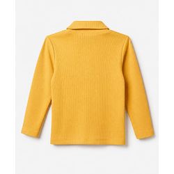 Babyhug Cotton Ribbed Knit Solid Winter T-Shirt with Full Sleeves in Yellow