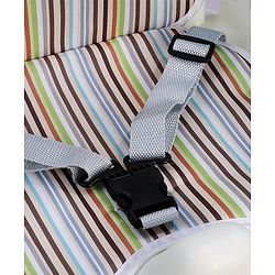 Babyhug Comfort Folding Booster Seat with 3 Point Safety Harness - Blue| Adjustable Height| Removable Food Tray| Foldable Design| Washable Seat Cover