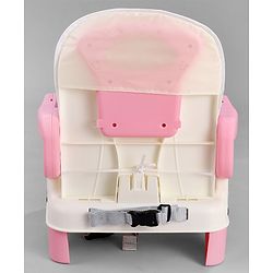 Babyhug Comfort Folding Booster Seat with 3 Point Safety Harness - Pink| Adjustable Height| Removable Food Tray| Foldable Design| Washable Seat Cover