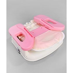 Babyhug Comfort Folding Booster Seat with 3 Point Safety Harness - Pink| Adjustable Height| Removable Food Tray| Foldable Design| Washable Seat Cover