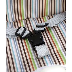 Babyhug Comfort Folding Booster Seat with 3 Point Safety Harness - Brown| Adjustable Height| Removable Food Tray| Foldable Design| Washable Seat Cover