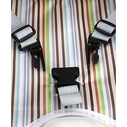 Babyhug Comfort Folding Booster Seat with 3 Point Safety Harness - Brown| Adjustable Height| Removable Food Tray| Foldable Design| Washable Seat Cover