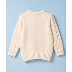 Babyhug Knit Full Sleeves Pullover With Cable Knit Design - Beige