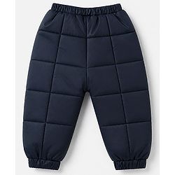 Babyhug Heavy Polyfill Winter Wear suit - Navy Blue 6-9M