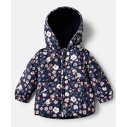 Babyhug Heavy Polyfill Winter Wear suit - Navy Blue 6-9M