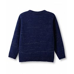 Babyhug Knit Full Sleeves Pullover with Sequin Work - Navy Blue