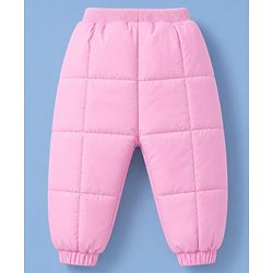 Babyhug Woven Heavy Polyfill Full Sleeves Bow Printed Winter Wear Suit - White & Pink
