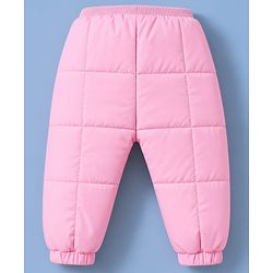 Babyhug Woven Heavy Polyfill Full Sleeves Bow Printed Winter Wear Suit - White & Pink