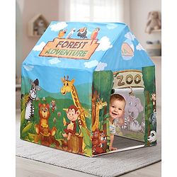 Babyhug Playtime Forest Adventure Tent House for Kids| Indoor & Outdoor Play| Imaginative Play| Spacious Play Area| Portable & Easy to Store| Gifting Option for 3 Years+ Boys & Girls| BIS Certified