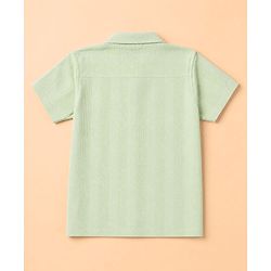 Babyhug 100% Cotton Woven Striped Shirt with Half Sleeves - Light Green