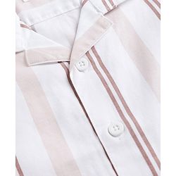 Babyhug 100% Cotton Woven Striped Shirt with Half Sleeves - White & Pink