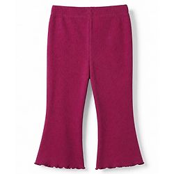 Babyhug 100% Cotton Knit Full Sleeves Top & Leggings Set With Heart Patch - Purple