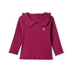 Babyhug 100% Cotton Knit Full Sleeves Top & Leggings Set With Heart Patch - Purple