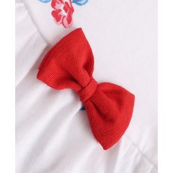 Babyhug 100% Cotton Single Jersey Knit Full Sleeves Floral Printed Top & Leggings Set - White & Red