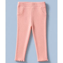 Babyhug 100% Cotton Single Jersey Knit Full Sleeves Top and Leggings with Full Length and Butterfly Applique in Pink