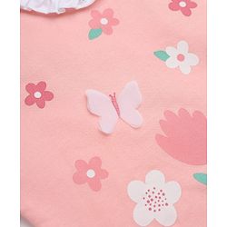 Babyhug 100% Cotton Single Jersey Knit Full Sleeves Top and Leggings with Full Length and Butterfly Applique in Pink