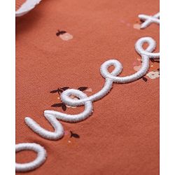 Babyhug 100% Cotton Single Jersey Full Sleeves Sweatshirt and Leggings with Full Length and Sweet Print in Brown