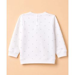Babyhug 100% Cotton Knit Full Sleeves Top and Leggings with Penguin Reindeer Print and Bow & Polka Appliques - White & Red