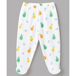 Babyhug Cotton Knit Footed Bootie Leggings With Floral Print Pack of 3 - Blue Yellow White