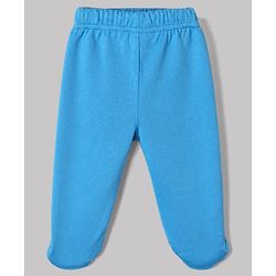 Babyhug Cotton Knit Footed Bootie Leggings With Floral Print Pack of 3 - Blue Yellow White