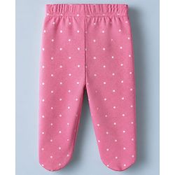 Babyhug Cotton Knit Footed Bootie Legging With Floral Print Pack of 3 - Pink White Light Pink