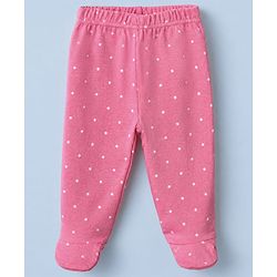Babyhug Cotton Knit Footed Bootie Legging With Floral Print Pack of 3 - Pink White Light Pink