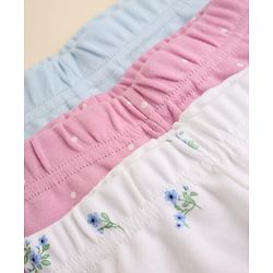 Babyhug Cotton Footed Bootie Legging With Floral Print Pack of 3 - Pink White Blue