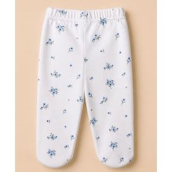 Babyhug Cotton Footed Bootie Legging With Floral Print Pack of 3 - Pink White Blue
