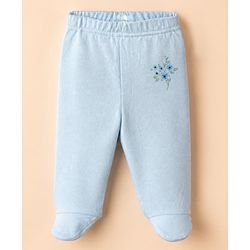 Babyhug Cotton Footed Bootie Legging With Floral Print Pack of 3 - Pink White Blue