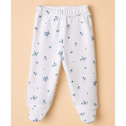 Babyhug Cotton Footed Bootie Legging With Floral Print Pack of 3 - Pink White Blue