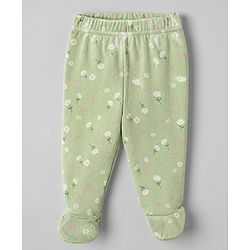 Babyhug Cotton Footed Bootie Legging With Floral Print Pack of 3 - Pink White Green