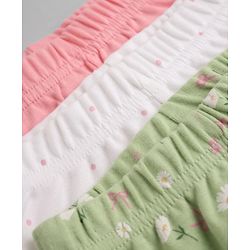 Babyhug Cotton Footed Bootie Legging With Floral Print Pack of 3 - Pink White Green