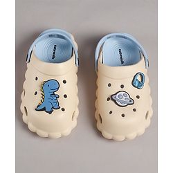 Cute Walk by Babyhug Clogs Back Strap Closure Clogs with Dino Applique - Beige / Blue