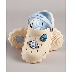 Cute Walk by Babyhug Clogs Back Strap Closure Clogs with Dino Applique - Beige / Blue