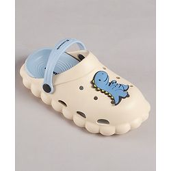 Cute Walk by Babyhug Clogs Back Strap Closure Clogs with Dino Applique - Beige / Blue