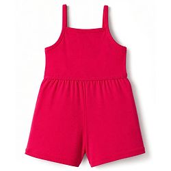 Babyhug 100% Cotton Rib Knit Sleeveless Solid Jumpsuit With Jacket -Pink