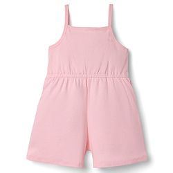 Babyhug 100% Cotton Rib Knit Sleeveless Solid Jumpsuit With Jacket -Pink