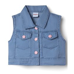 Babyhug 100% Cotton Rib Knit Sleeveless Solid Jumpsuit With Jacket -Pink