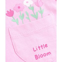 Babyhug 100% Cotton Knit Full Sleeves T-Shirts with Frill Detail and Flowers And Butterflies Print Pack of 3 - Light Pink Peach Dark Pink