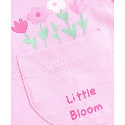 Babyhug 100% Cotton Knit Full Sleeves T-Shirts with Frill Detail and Flowers And Butterflies Print Pack of 3 - Light Pink Peach Dark Pink