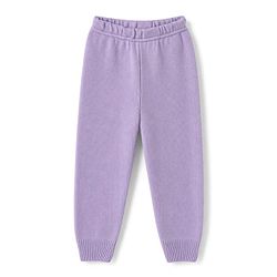 Babyhug Knit Full Sleeves  Sweater Set With Color Block & Cable Knit Design - Purple