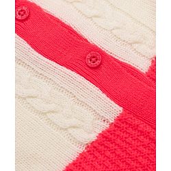 Babyhug Knit Front Open Full Sleeves Polo Collared Sweater & Pant Set with Color Block & Cable Knit - Neon Red