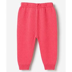 Babyhug Knit Full Sleeves Checked Sweater Set -Pink