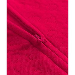 Babyhug Knit Full Sleeves Hooded Winter Wear Romper With Teddy Bear Embroidery - Red
